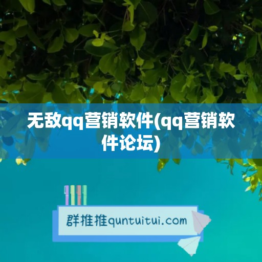 无敌qq营销软件(qq营销软件论坛)