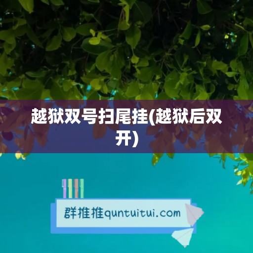 越狱双号扫尾挂(越狱后双开)