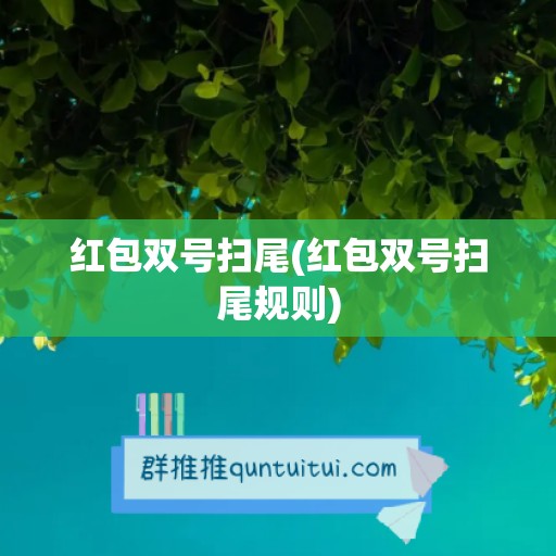 红包双号扫尾(红包双号扫尾规则)