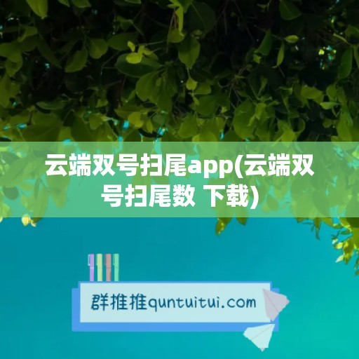 云端双号扫尾app(云端双号扫尾数 下载)