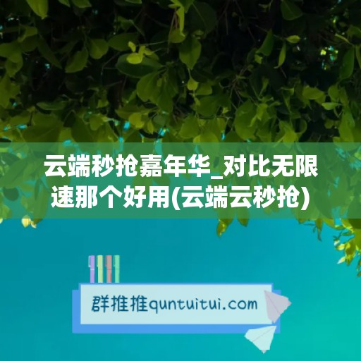 云端秒抢嘉年华_对比无限速那个好用(云端云秒抢)