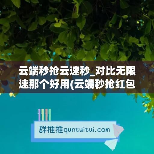 云端秒抢云速秒_对比无限速那个好用(云端秒抢红包可靠吗)