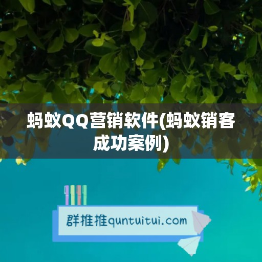 蚂蚁QQ营销软件(蚂蚁销客成功案例)