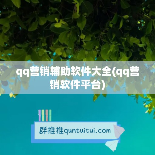 qq营销辅助软件大全(qq营销软件平台)