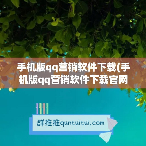 手机版qq营销软件下载(手机版qq营销软件下载官网)