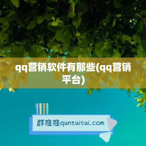 qq营销软件有那些(qq营销平台)