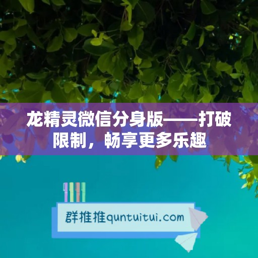 龙精灵微信分身版——打破限制，畅享更多乐趣