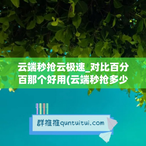 云端秒抢云极速_对比百分百那个好用(云端秒抢多少钱一个月)