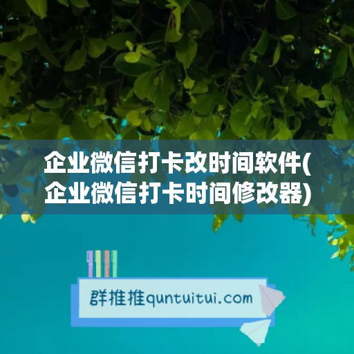 企业微信打卡改时间软件(企业微信打卡时间修改器)