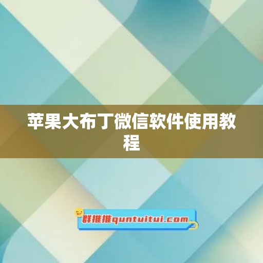 苹果大布丁微信软件使用教程