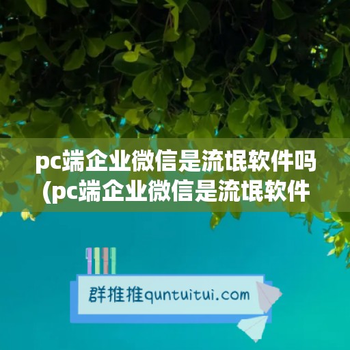 pc端企业微信是流氓软件吗(pc端企业微信是流氓软件吗)