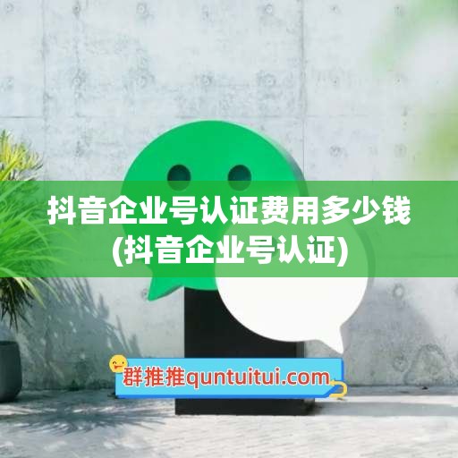 抖音企业号认证费用多少钱(抖音企业号认证)