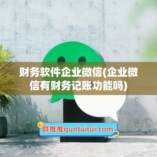 财务软件企业微信(企业微信有财务记账功能吗)