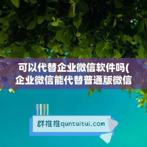 可以代替企业微信软件吗(企业微信能代替普通版微信吗)