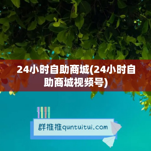 24小时自助商城(24小时自助商城视频号)