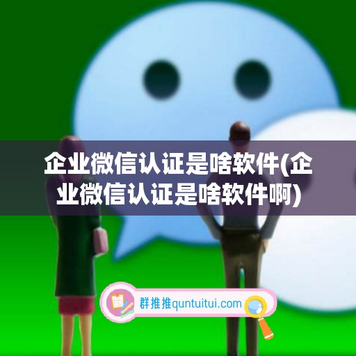 企业微信认证是啥软件(企业微信认证是啥软件啊)