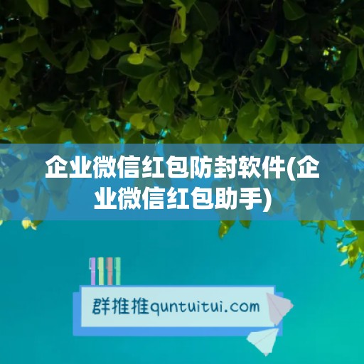 企业微信红包防封软件(企业微信红包助手)