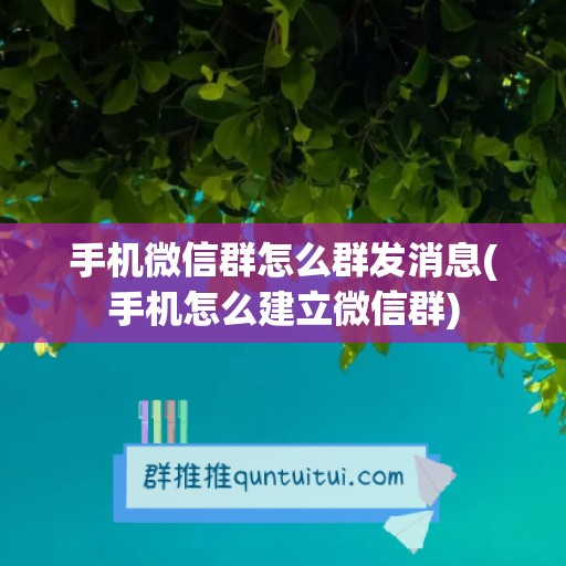 手机微信群怎么群发消息(手机怎么建立微信群)