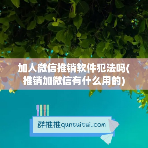 加人微信推销软件犯法吗(推销加微信有什么用的)