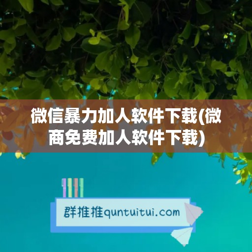 微信暴力加人软件下载(微商免费加人软件下载)