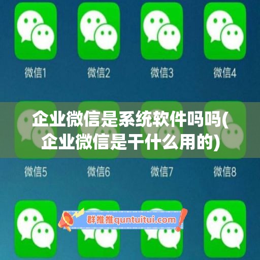 企业微信是系统软件吗吗(企业微信是干什么用的)