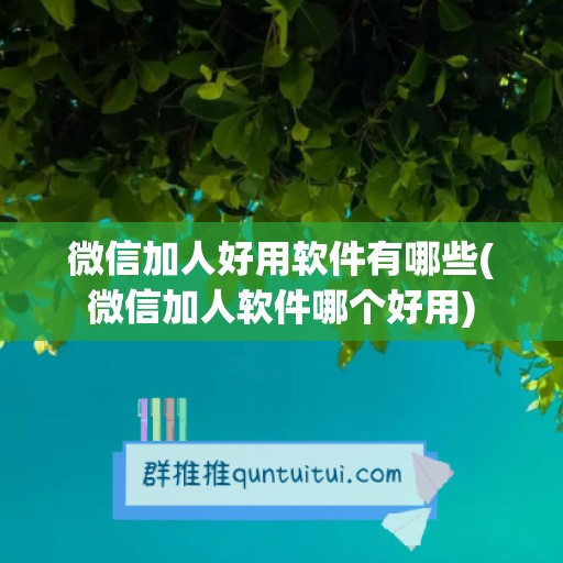 微信加人好用软件有哪些(微信加人软件哪个好用)