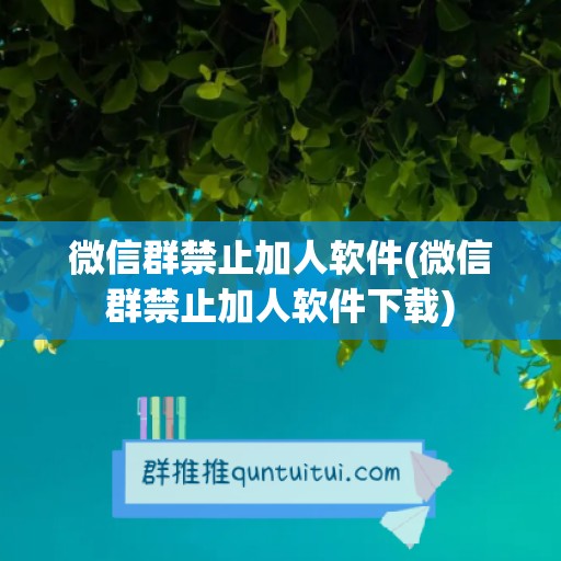 微信群禁止加人软件(微信群禁止加人软件下载)