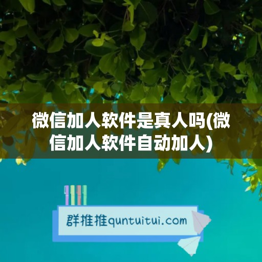 微信加人软件是真人吗(微信加人软件自动加人)