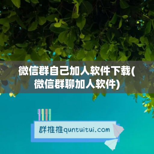 微信群自己加人软件下载(微信群聊加人软件)