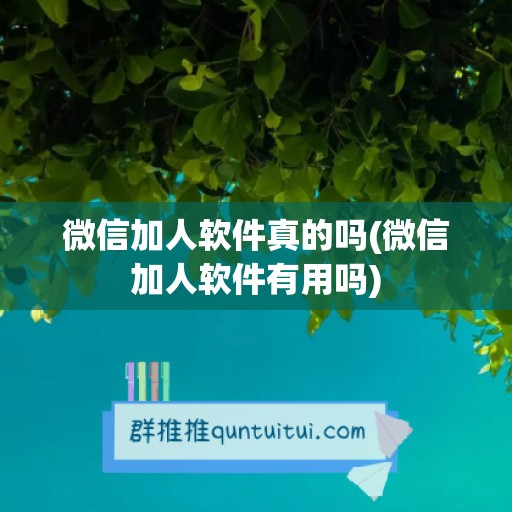 微信加人软件真的吗(微信加人软件有用吗)