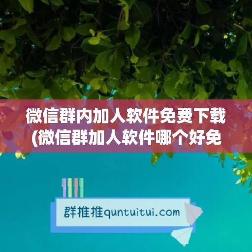 微信群内加人软件免费下载(微信群加人软件哪个好免费)