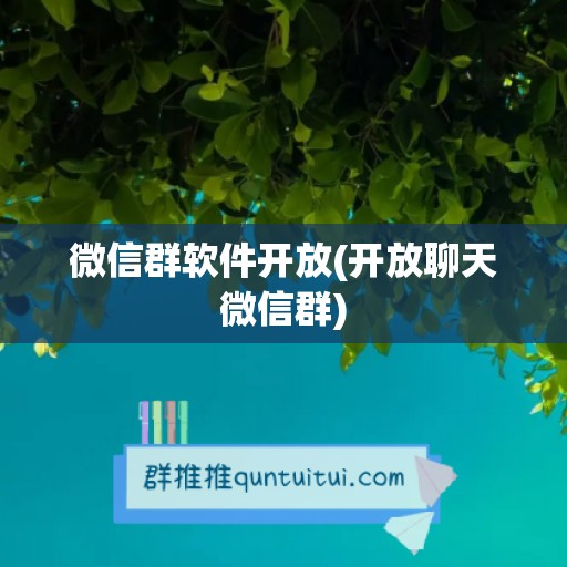 微信群软件开放(开放聊天微信群)