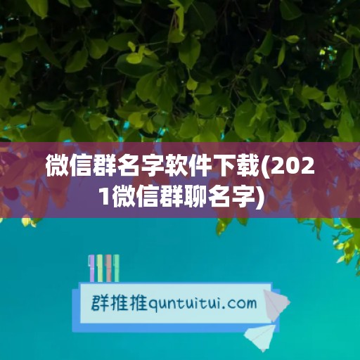 微信群名字软件下载(2021微信群聊名字)