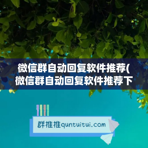 微信群自动回复软件推荐(微信群自动回复软件推荐下载)