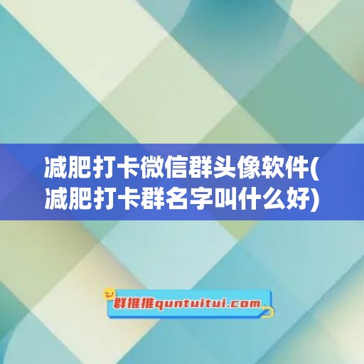 减肥打卡微信群头像软件(减肥打卡群名字叫什么好)