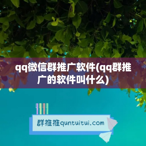 qq微信群推广软件(qq群推广的软件叫什么)