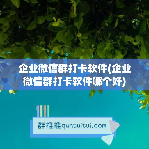 企业微信群打卡软件(企业微信群打卡软件哪个好)