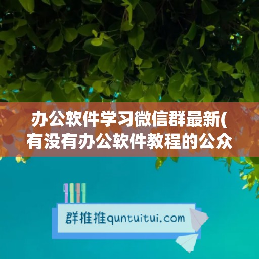 办公软件学习微信群最新(有没有办公软件教程的公众号)