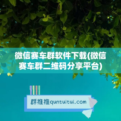 微信赛车群软件下载(微信赛车群二维码分享平台)