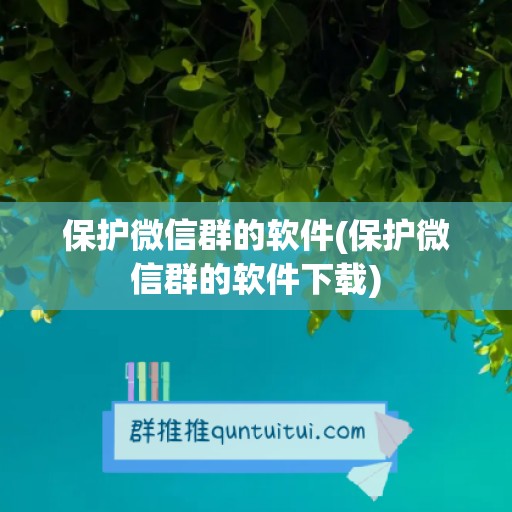 保护微信群的软件(保护微信群的软件下载)