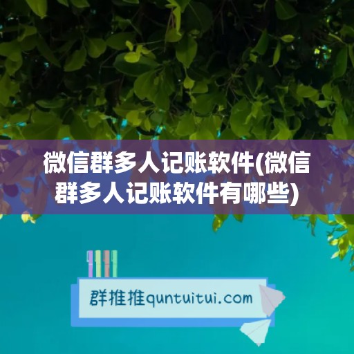 微信群多人记账软件(微信群多人记账软件有哪些)