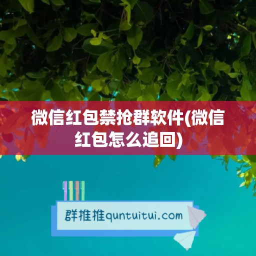 微信红包禁抢群软件(微信红包怎么追回)