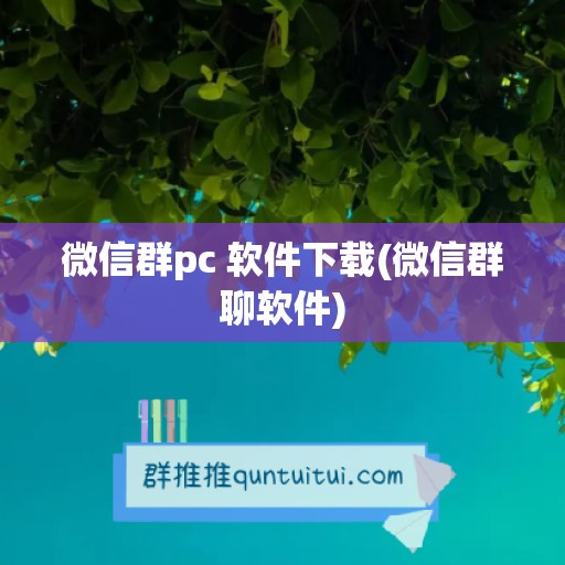 微信群pc 软件下载(微信群聊软件)