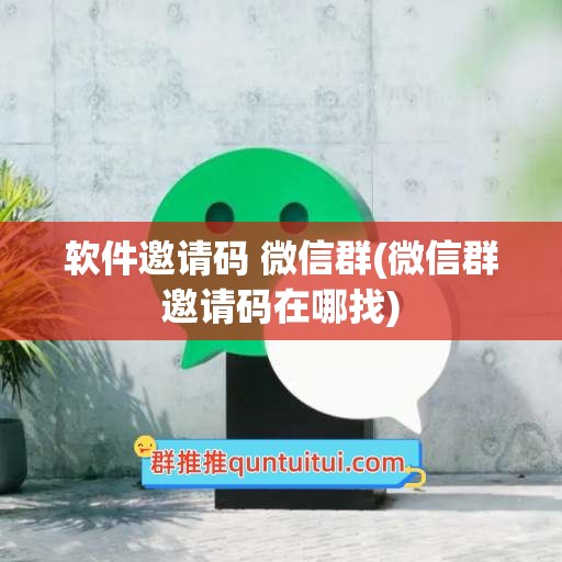 软件邀请码 微信群(微信群邀请码在哪找)