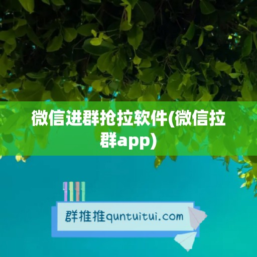 微信进群抢拉软件(微信拉群app)