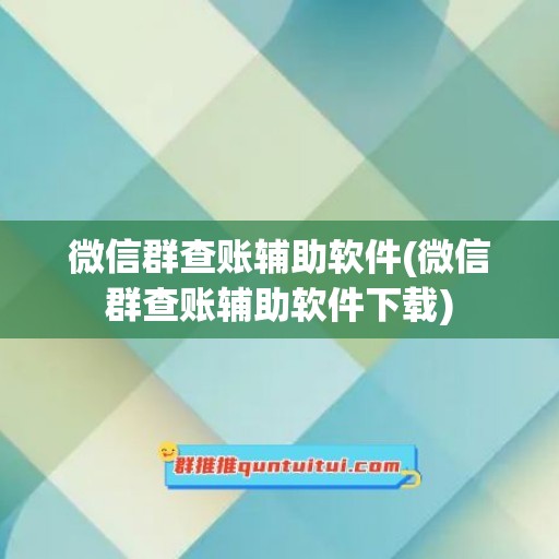 微信群查账辅助软件(微信群查账辅助软件下载)