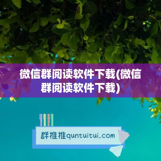 微信群阅读软件下载(微信群阅读软件下载)