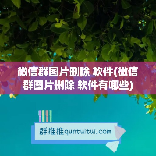 微信群图片删除 软件(微信群图片删除 软件有哪些)