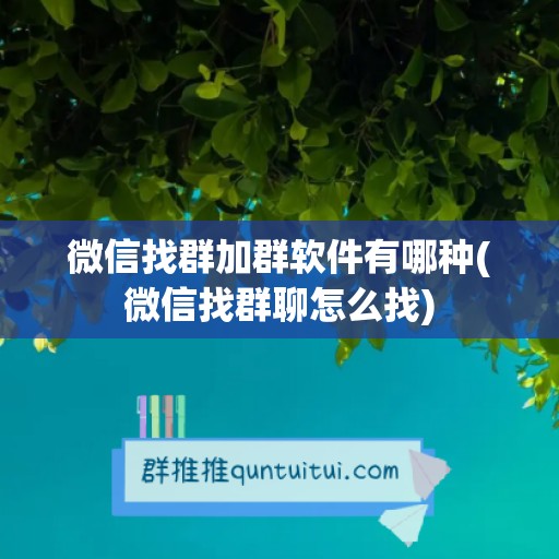 微信找群加群软件有哪种(微信找群聊怎么找)