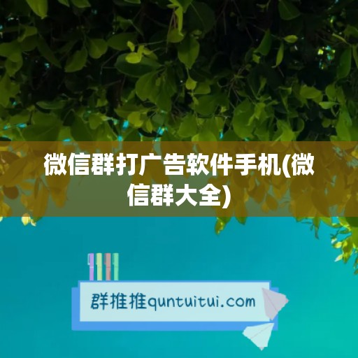 微信群打广告软件手机(微信群大全)